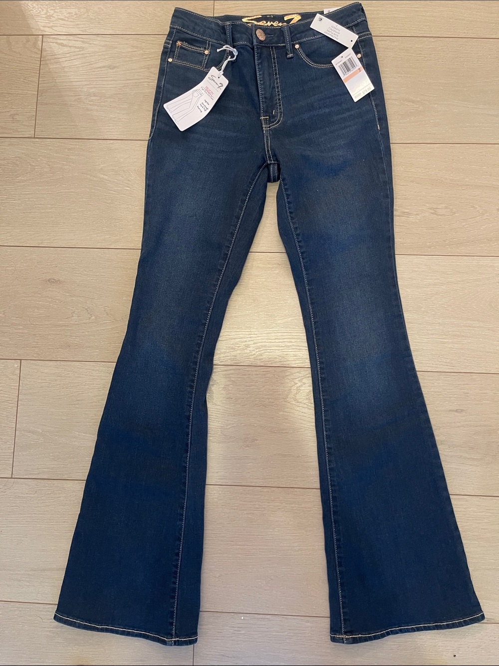 Seven7 Women's Dark Indigo Flare Jeans